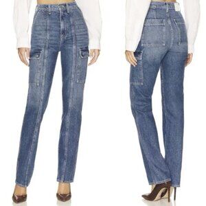 GRLFRND The Harper High Rise Slim Cargo Jeans in Cameron Size 27